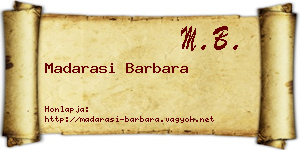 Madarasi Barbara névjegykártya